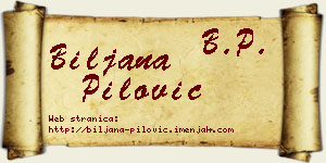 Biljana Pilović vizit kartica